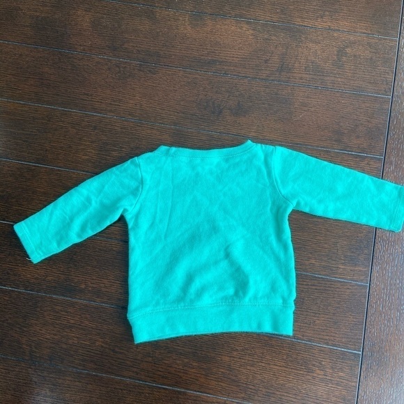 Baby Carter’s Green 9 Month Sweatshirt with White - Picture 4 of 4